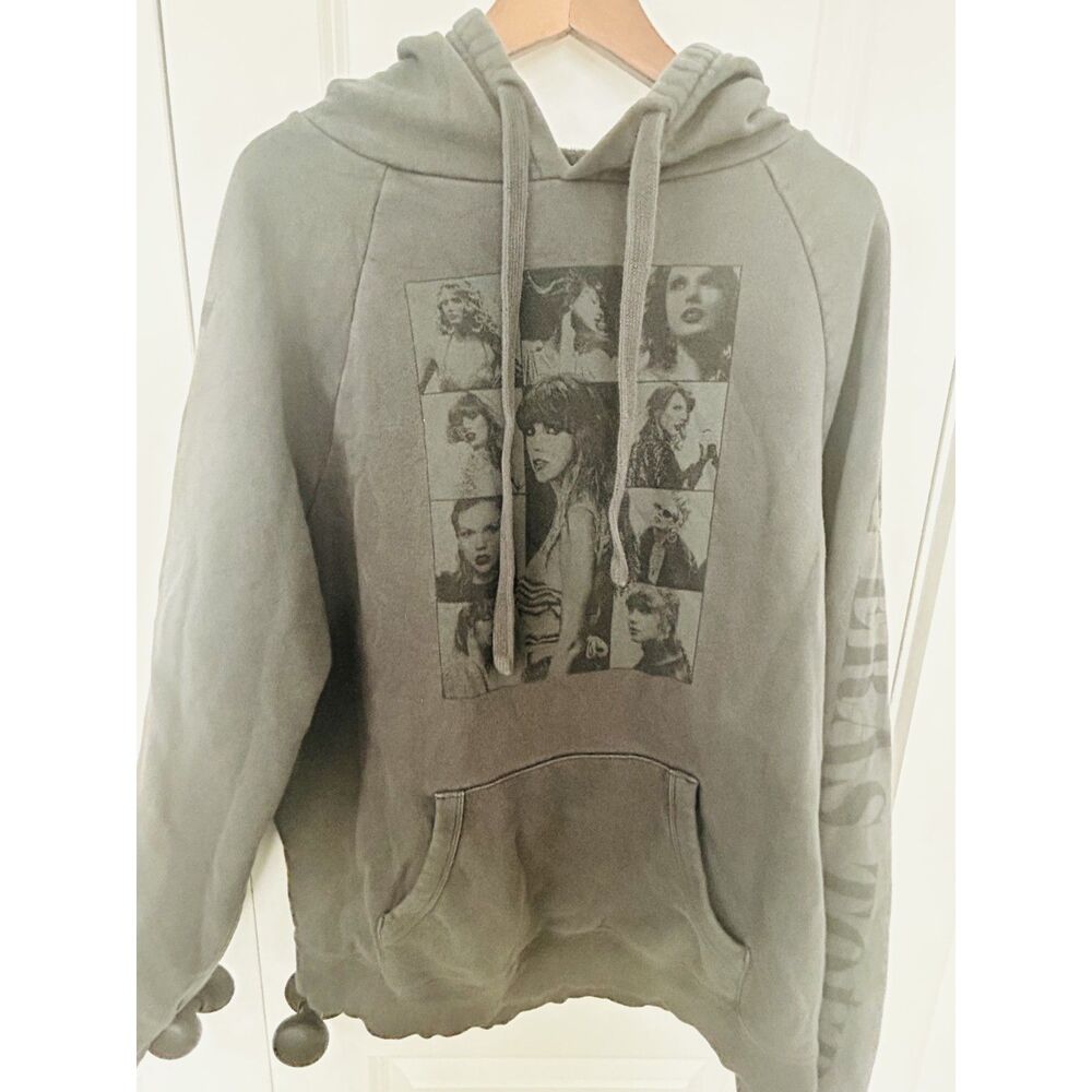Official Taylor Swift The Eras Tour Hoodie Charcoal Grey Tour Dates Unisex Large